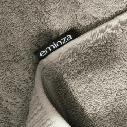 EMINZA Serviette de bain coton bio (30 x 50 cm) Méline argile Gris Outlet