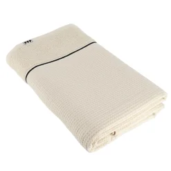 TENDANCE Serviette de bain coton nid d'abeille (90 x 150 cm) Japandi Beige Discount