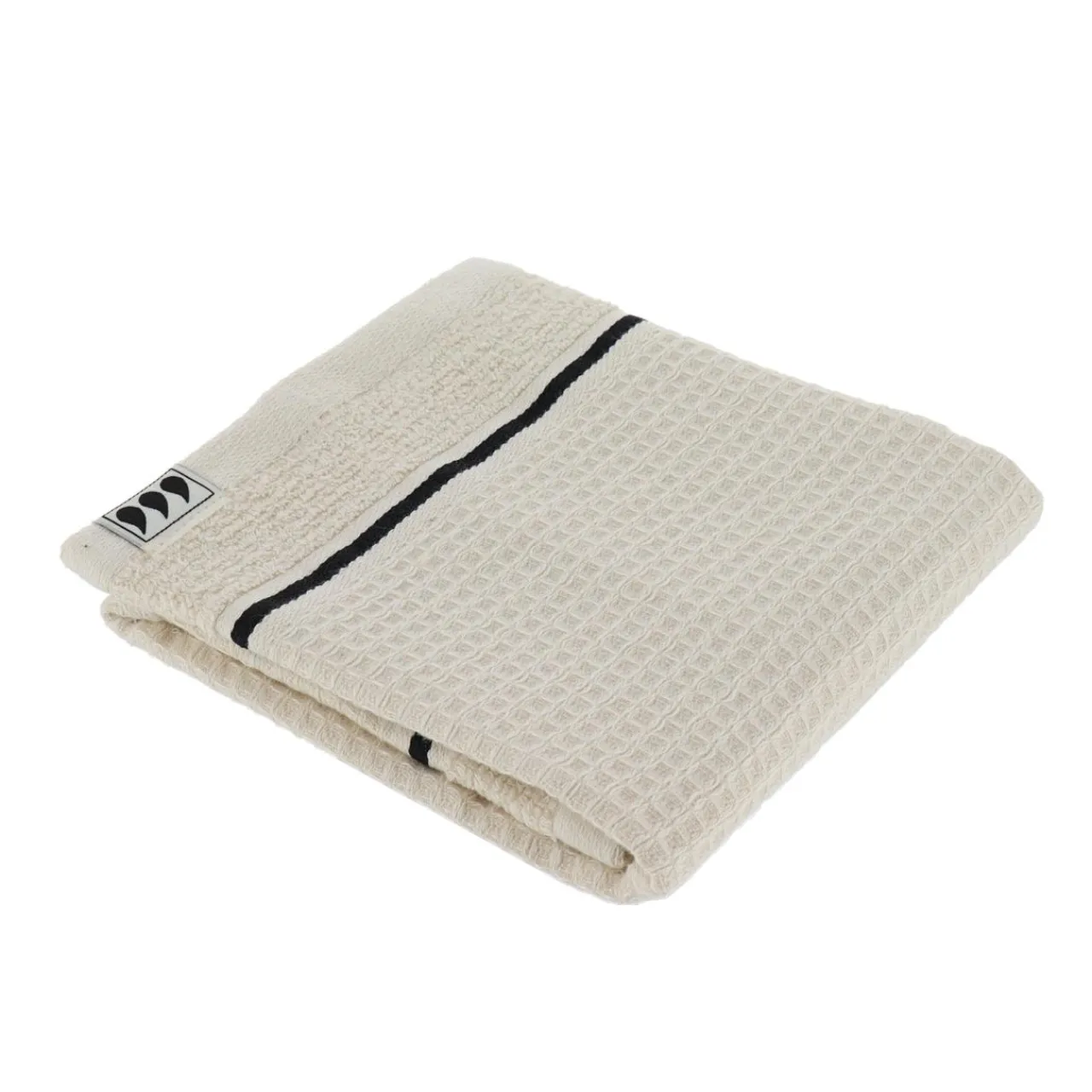 TENDANCE Serviette de bain coton nid d'abeille (30 x 50 cm) Japandi Beige Discount