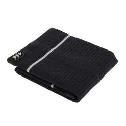 TENDANCE Serviette de bain coton nid d'abeille (30 x 50 cm) Japandi Noir Outlet