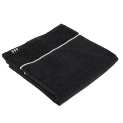 TENDANCE Serviette de bain coton nid d'abeille (50 x 90 cm) Japandi Noir Hot