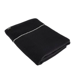 TENDANCE Serviette de bain coton nid d'abeille (70 x 130 cm) Japandi Noir Discount