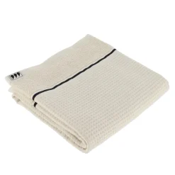 TENDANCE Serviette de bain coton nid d'abeille (50 x 90 cm) Japandi Beige Hot
