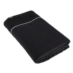 TENDANCE Serviette de bain coton nid d'abeille (90 x 150 cm) Japandi Noir Outlet