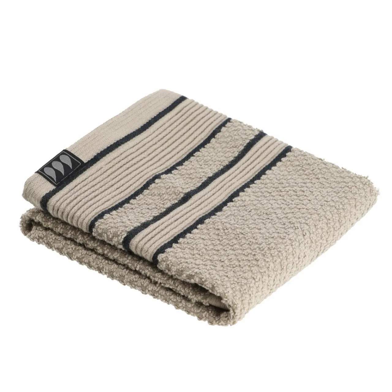 TENDANCE Serviette de bain coton (30 x 50 cm) Black Line / noir Gris ficelle Online