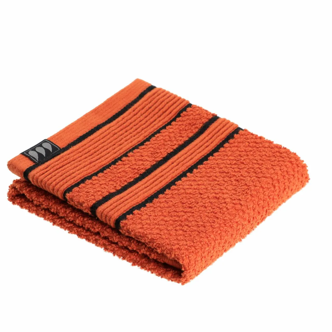 TENDANCE Serviette de bain coton (30 x 50 cm) Black Line / noir Terracotta Clearance