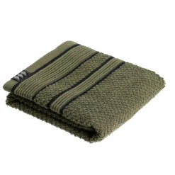 TENDANCE Serviette de bain coton (30 x 50 cm) Black Line / noir Vert kaki Hot