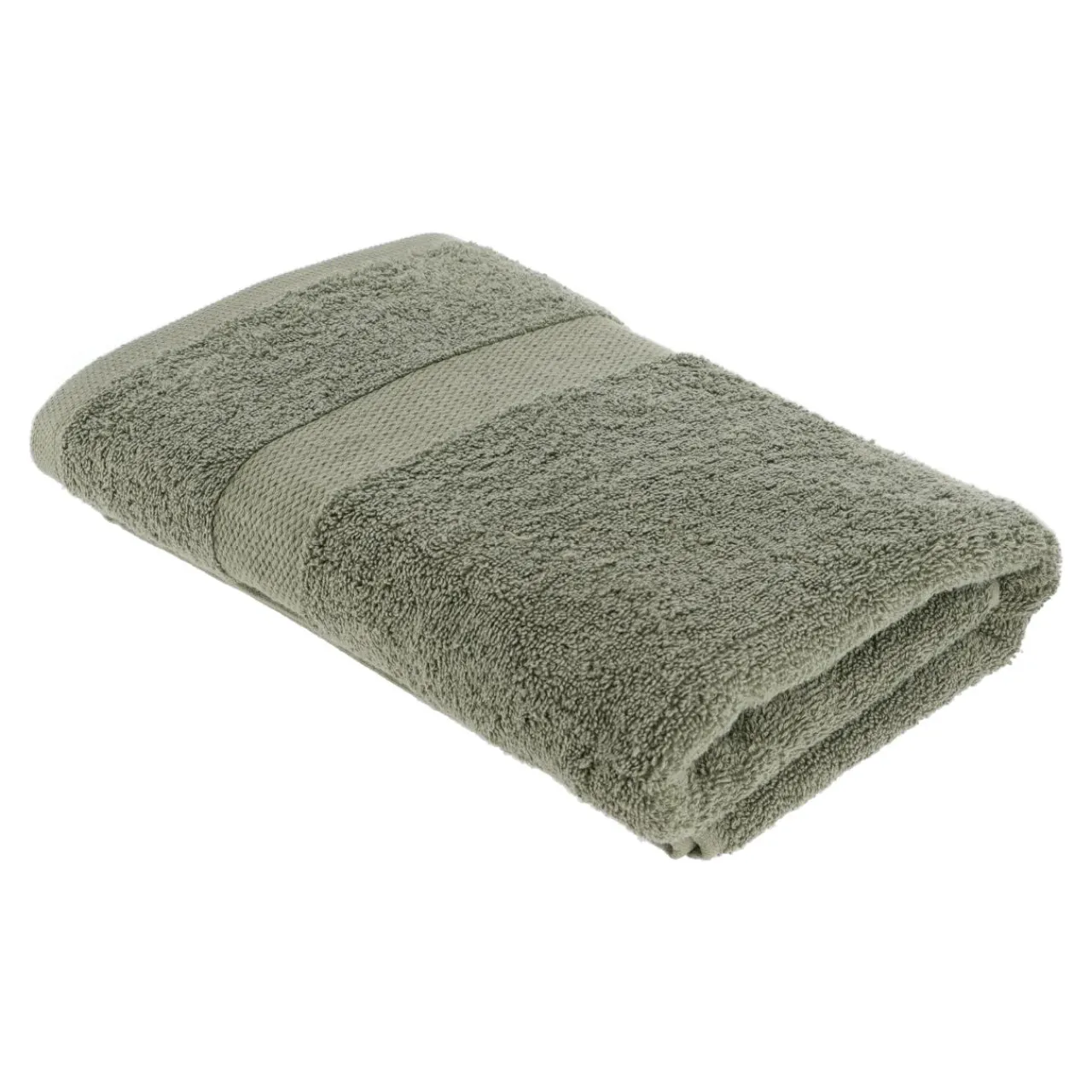TENDANCE Serviette de bain coton (70 x 130 cm) Timeless Vert kaki Clearance