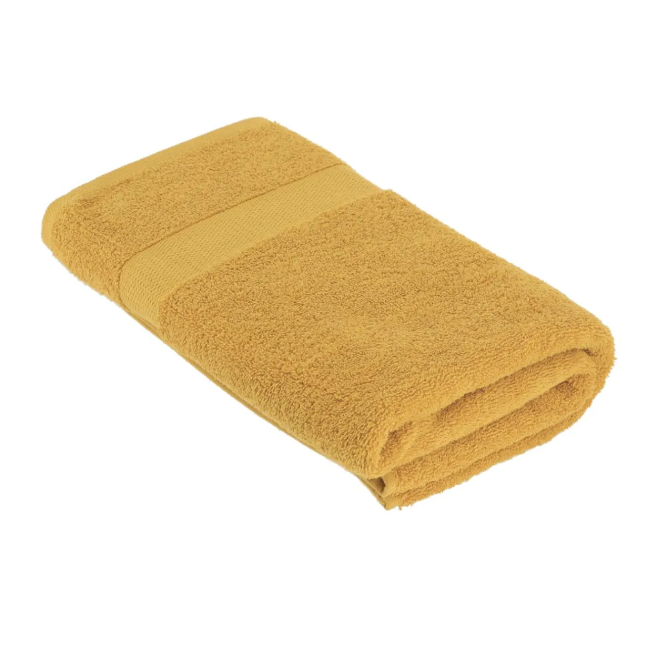 TENDANCE Serviette de bain coton (90 x 150 cm) Timeless Jaune moutarde