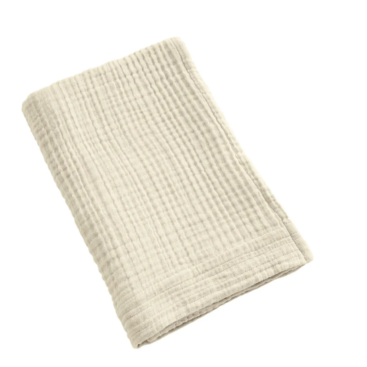 EMINZA Serviette de bain gaze de coton (50 x 90 cm) Gaïa pampa Beige New