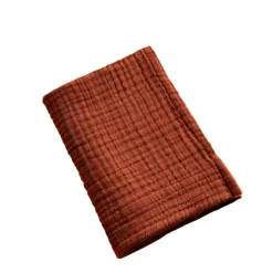EMINZA Serviette de bain gaze de coton (30 x 50 cm) Gaïa Terracotta Discount