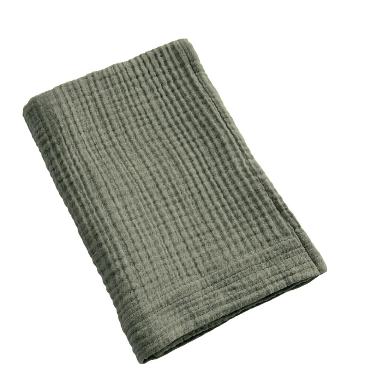 EMINZA Serviette de bain gaze de coton (50 x 90 cm) Gaïa Vert romarin New