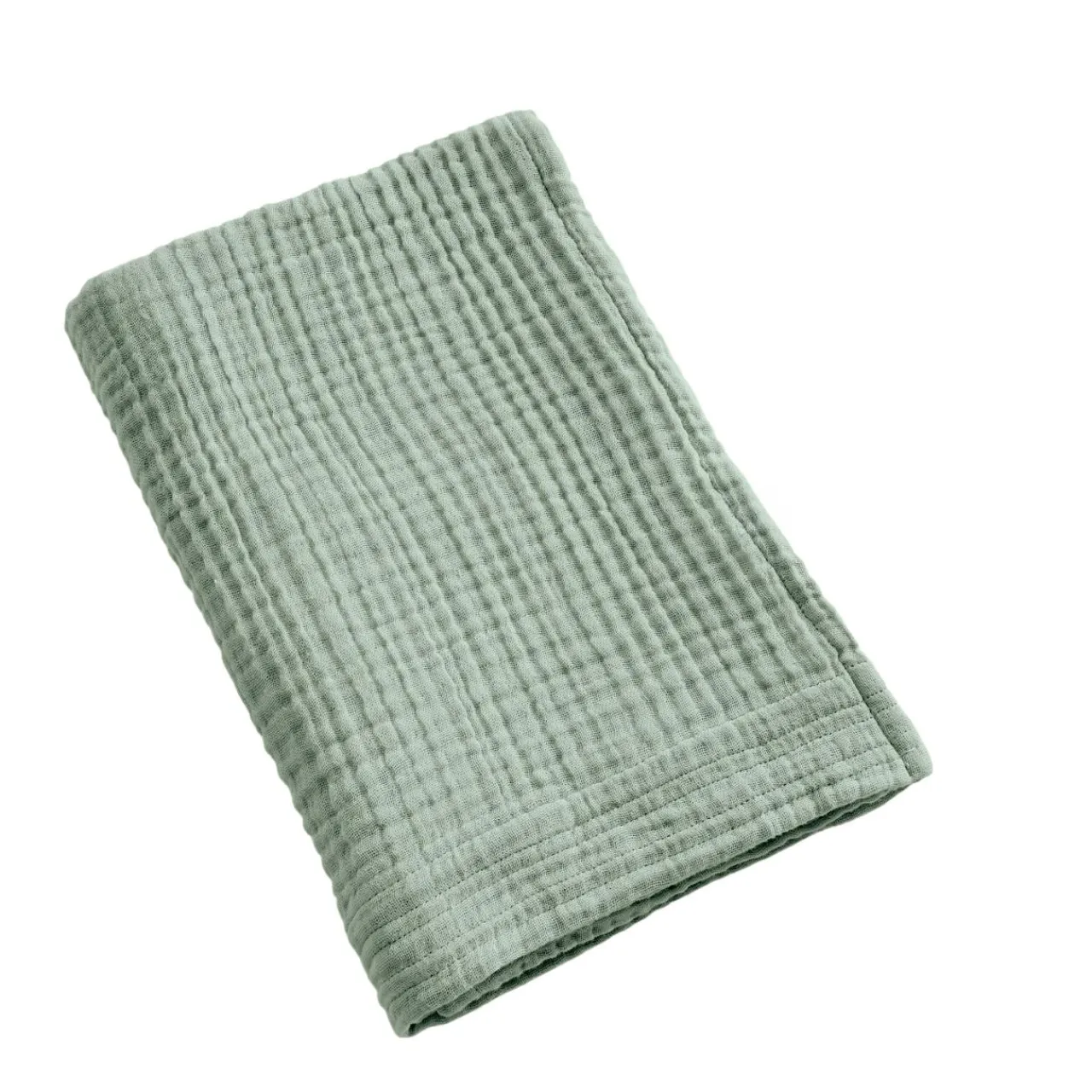 EMINZA Serviette de bain gaze de coton (70 x 130 cm) Gaïa Vert Eucalyptus Online