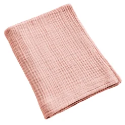 EMINZA Serviette de bain gaze de coton (90 x 150 cm) Gaïa Rose Pêche Hot
