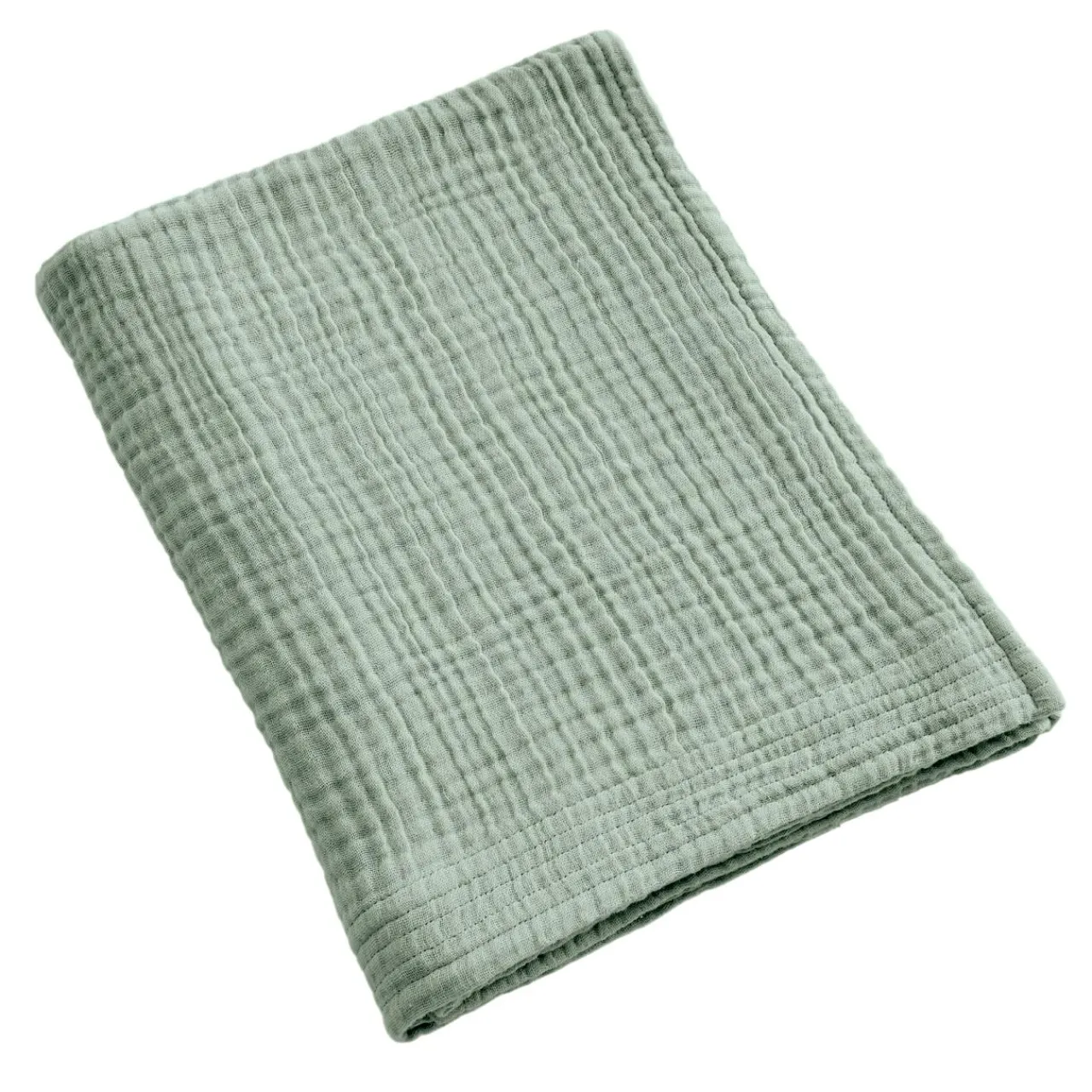EMINZA Serviette de bain gaze de coton (90 x 150 cm) Gaïa Vert Eucalyptus Clearance