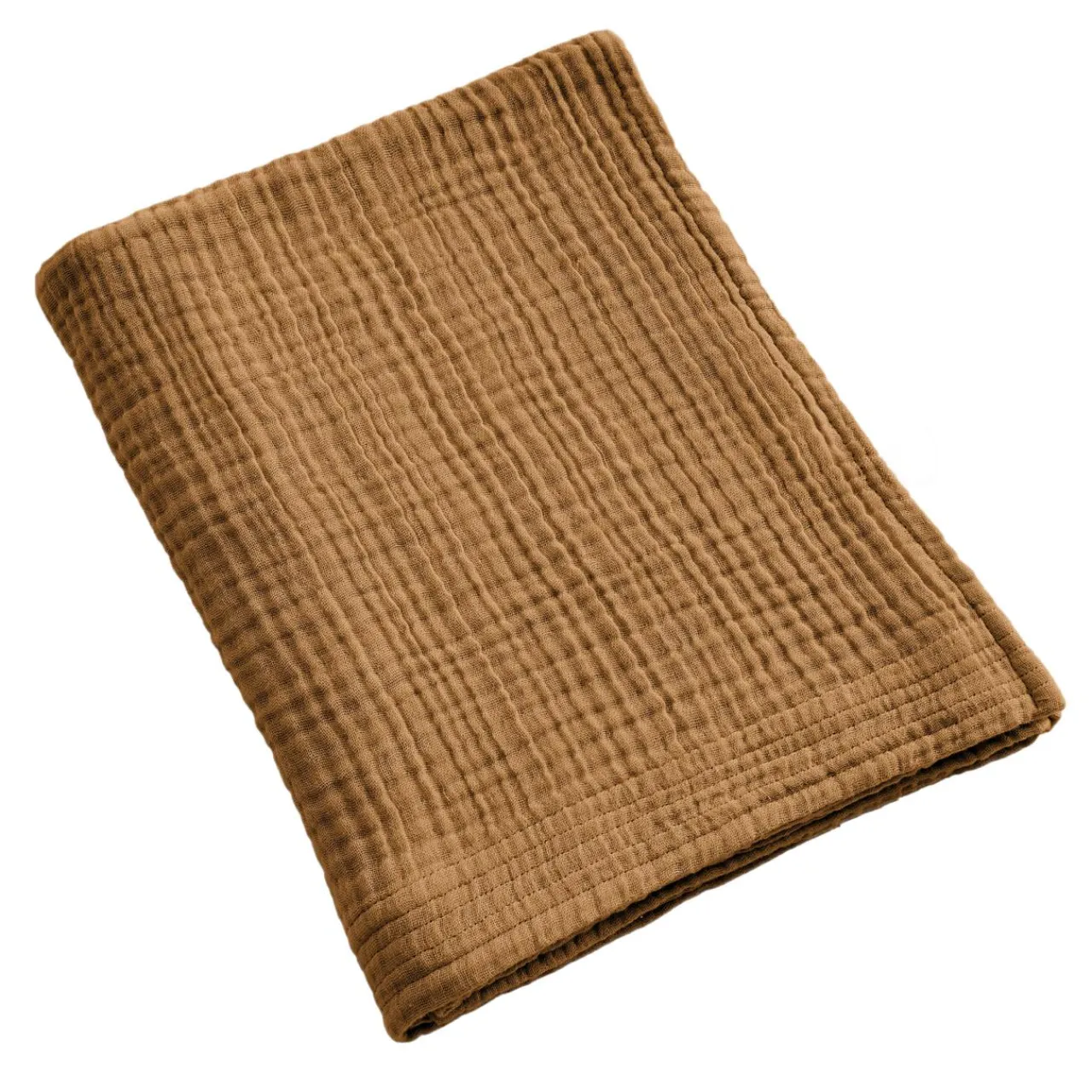 EMINZA Serviette de bain gaze de coton (90 x 150 cm) Gaïa Camel Clearance