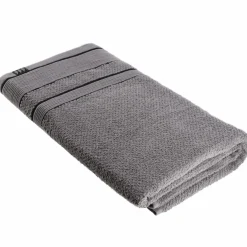 TENDANCE Serviette de bain (90 x 150 cm) Black Line / noir Gris Outlet