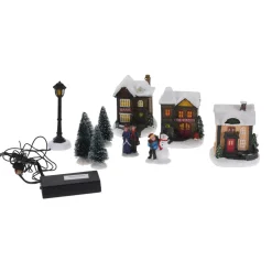 KOOPMAN Set complet village illuminé à piles Oslo Online