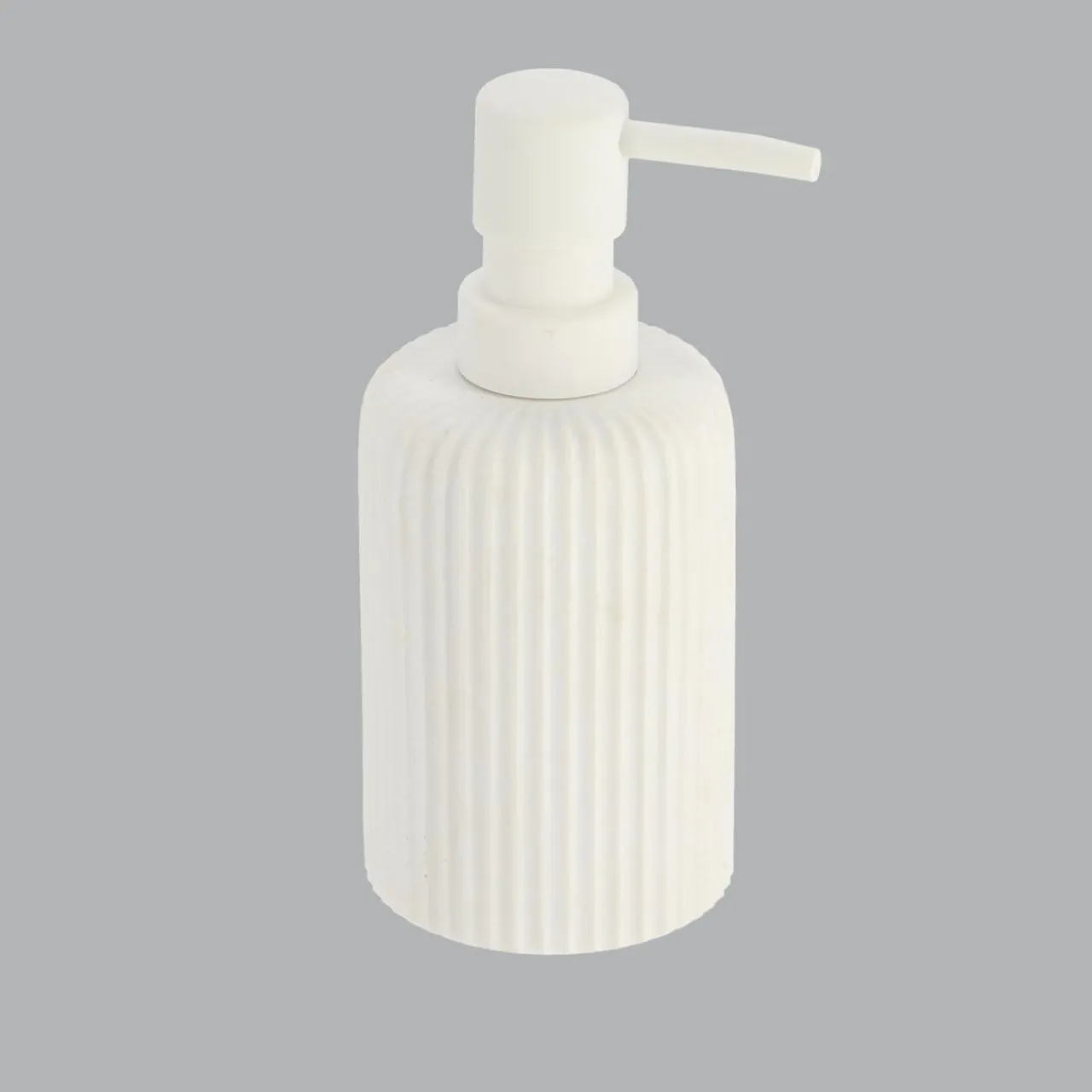 TENDANCE Set d'accessoires salle de bain résine Strié Blanc