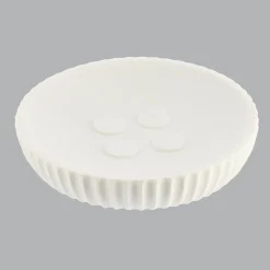 TENDANCE Set d'accessoires salle de bain résine Strié Blanc