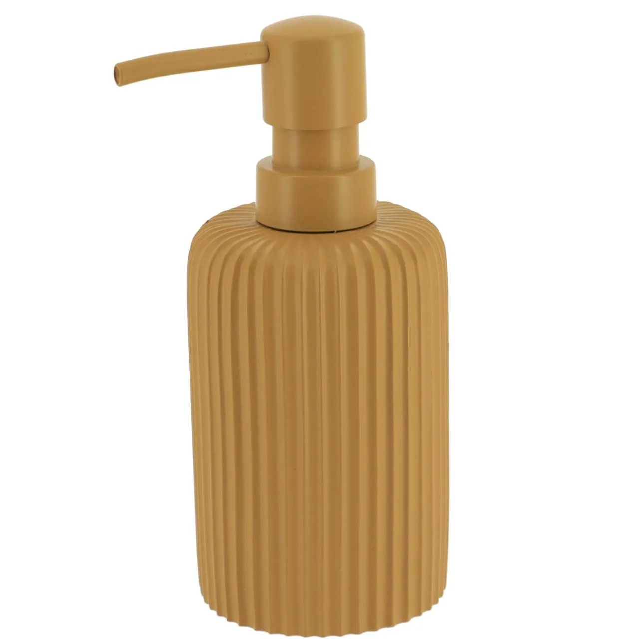 TENDANCE Set d'accessoires salle de bain résine Strié Jaune moutarde Online