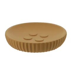 TENDANCE Set d'accessoires salle de bain résine Strié Jaune moutarde Online