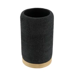 TENDANCE Set d'accessoires salle de bain effet Maille Noir Outlet