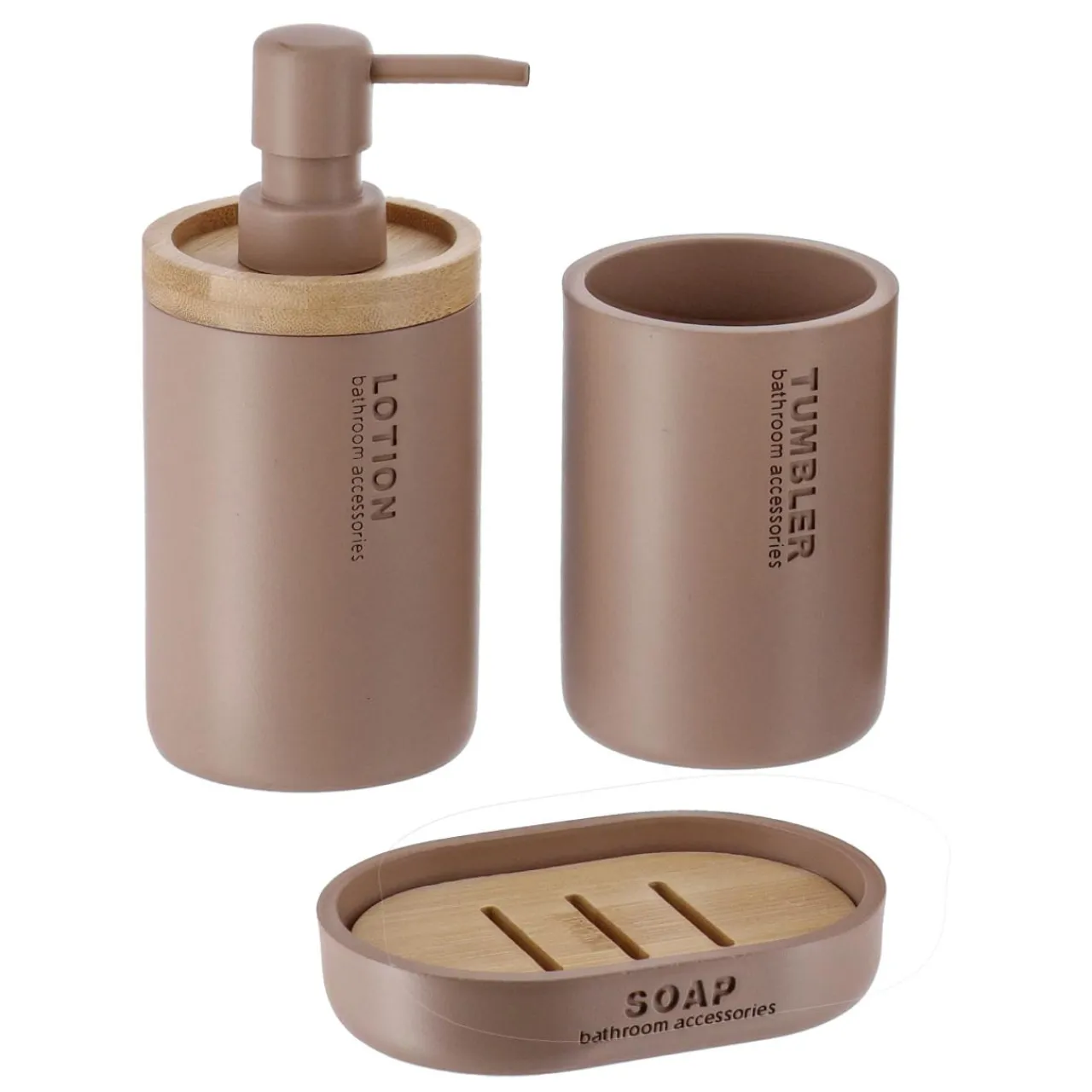 TENDANCE Set d'accessoires salle de bain Purebamboo Cappuccino Marron Online