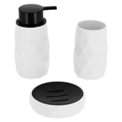 TENDANCE Set d'accessoires salle de bain Rubby Blanc Clearance