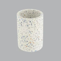 TENDANCE Set d'accessoires salle de bain ciment Terrazzo Blanc Online