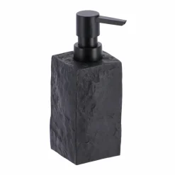 TENDANCE Set d'accessoires salle de bain Effet Pierre Noir Discount