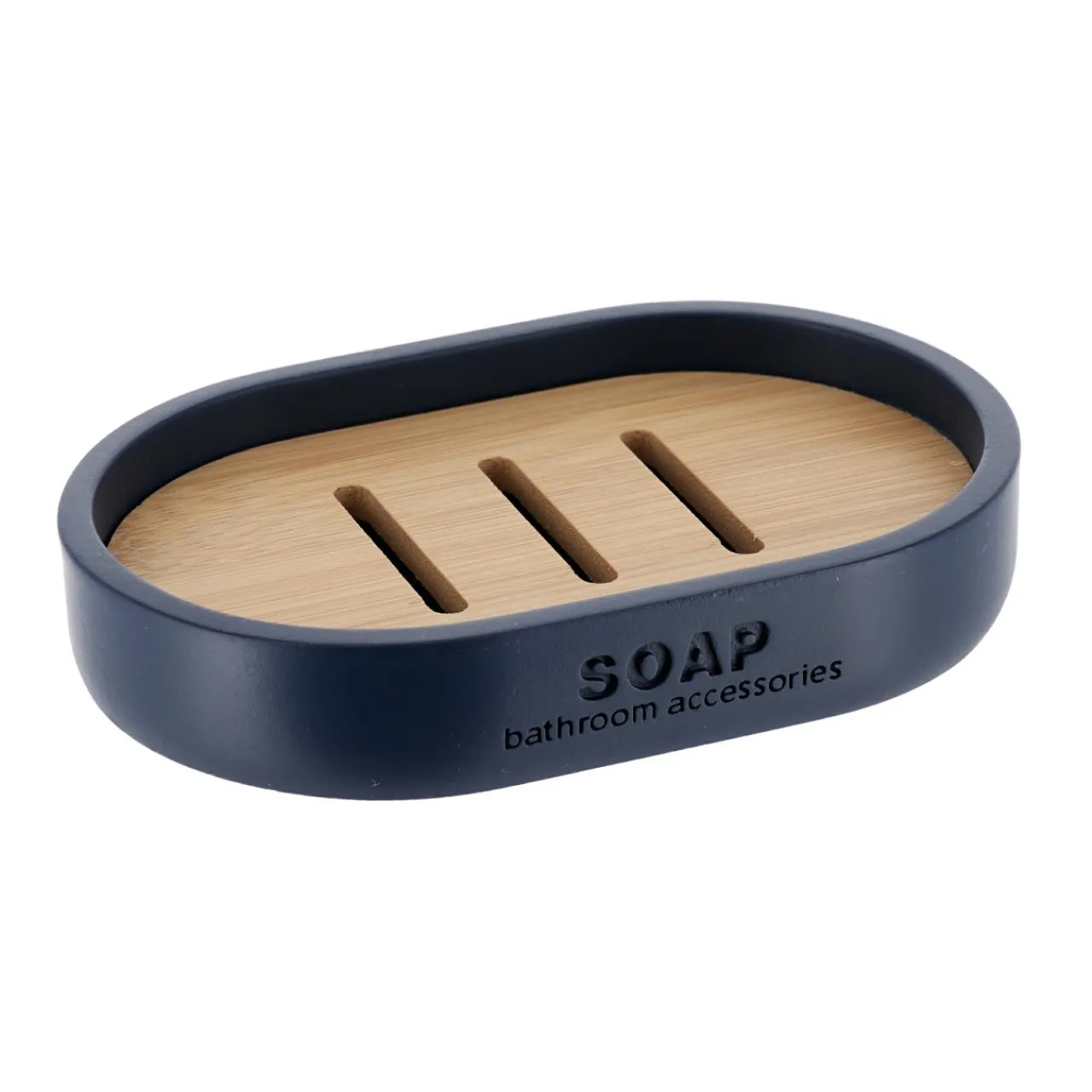 TENDANCE Set d'accessoires salle de bain Purebamboo Bleu marine Outlet