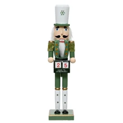 KAEMINGK Soldat Casse-noisette en bois (H38 cm) Henri et Calendrier Vert Clearance
