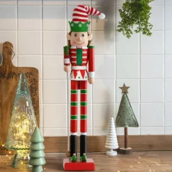 KAEMINGK Soldat Casse-noisette en bois (H50 cm) Lutin du Père Noël et vert Rouge Sale