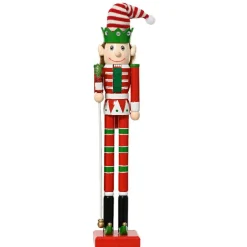 KAEMINGK Soldat Casse-noisette en bois (H50 cm) Lutin du Père Noël et vert Rouge Sale