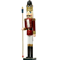KAEMINGK Soldat Casse-noisette en bois (H89 cm) Augustin le prince Bordeaux Hot