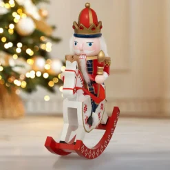Feeric Lights & Christmas Soldat casse-noisette (H29 cm) Cheval à bascule Rouge New