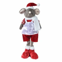 KAEMINGK Souris de Noël (H59 cm) Milo le cuisto Rouge Clearance