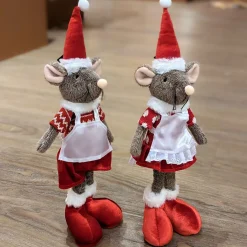 KAEMINGK Souris de Noël (H59 cm) Milo le cuisto Rouge Clearance