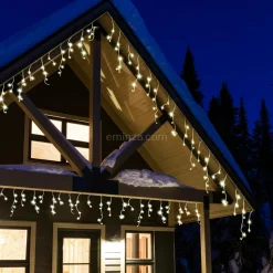 EMINZA Stalactite lumineuse 20 m 490 LED câble blanc Stars Blanc chaud Blanc Chaud - câble blanc Discount