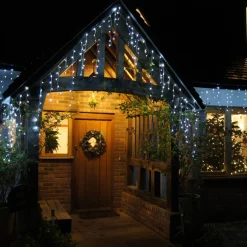 EMINZA Stalactite lumineuse 7,50 m 175 LED câble blanc Stars Blanc froid Blanc Froid - câble blanc Best