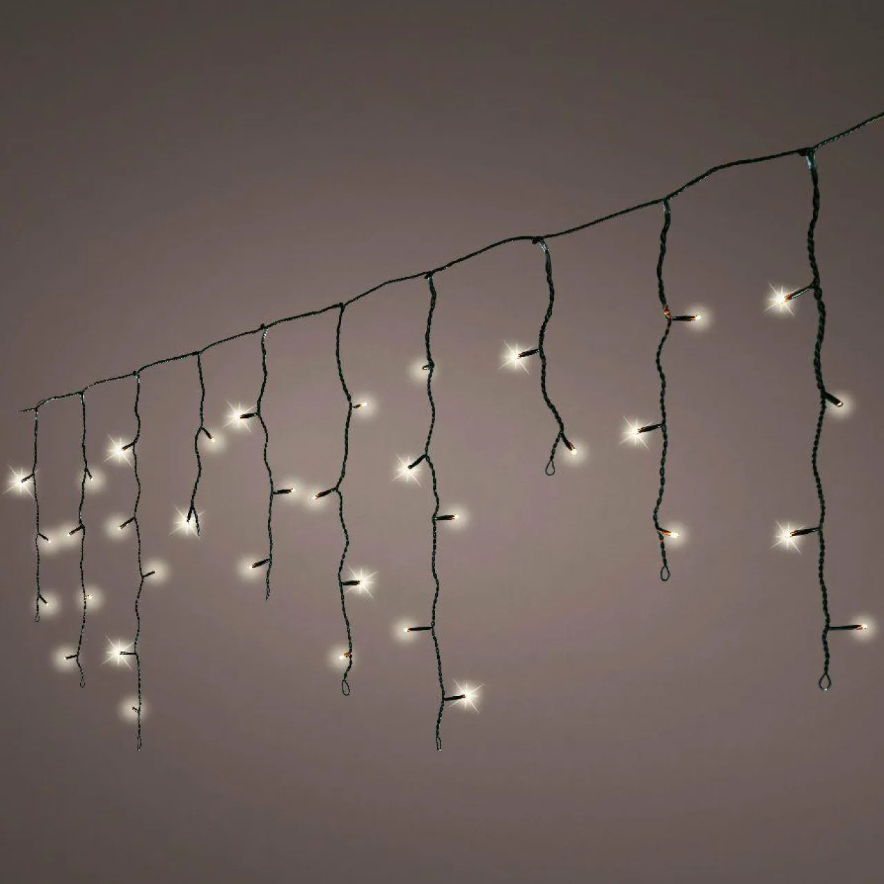 EMINZA Stalactite lumineuse 7,50 m 175 LED câble noir Blanc chaud Hot
