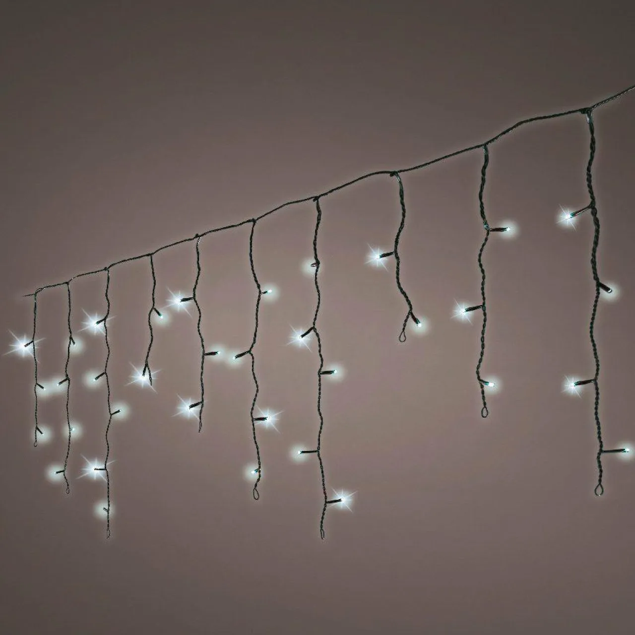 EMINZA Stalactite lumineuse 7,50 m 175 LED câble noir Blanc froid Discount
