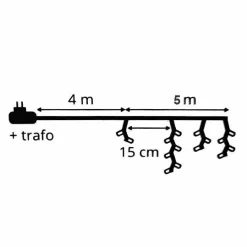 KAEMINGK Stalactite lumineuse 5 m 119 LED câble noir Stars Blanc froid Blanc Froid - câble noir Outlet