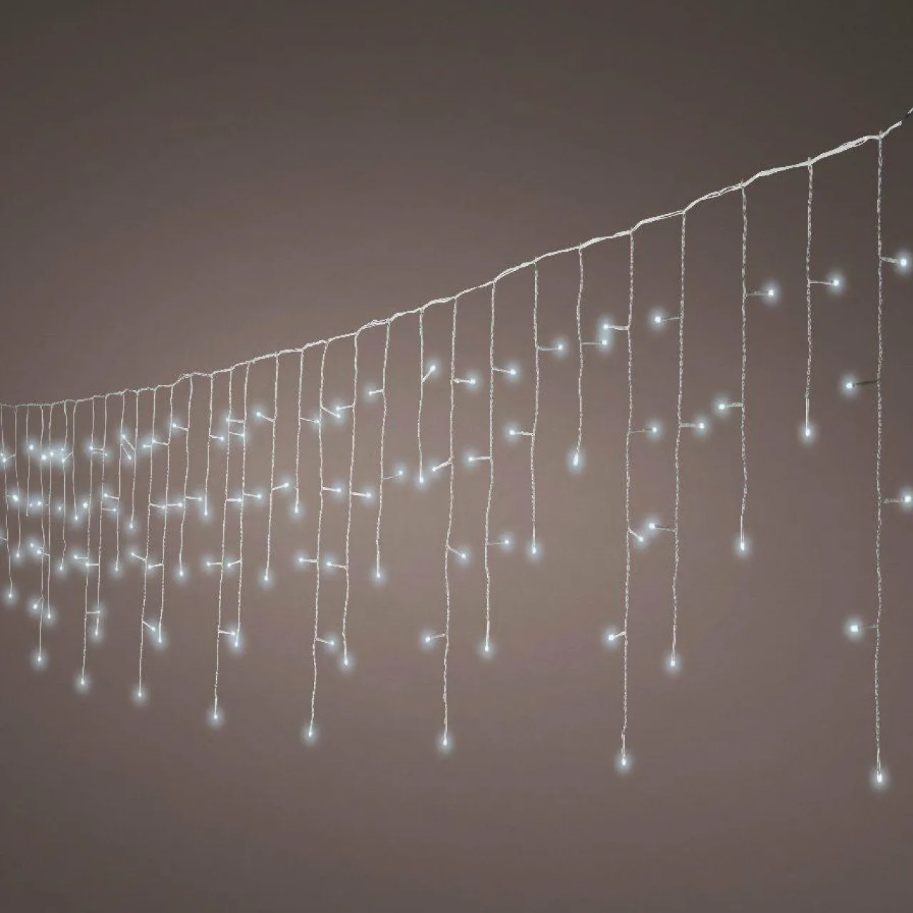 EMINZA Stalactite lumineuse 20 m 490 LED câble blanc Stars Blanc froid Blanc Froid - câble blanc