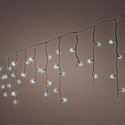 EMINZA Stalactite lumineuse 30 m 900 LED câble noir Stars Grande hauteur XL Timer Blanc froid Blanc Froid - câble noir New