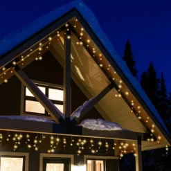 EMINZA Stalactite lumineuse 20 m 490 LED câble noir Stars Blanc chaud doré Blanc chaud doré - câble noir Outlet