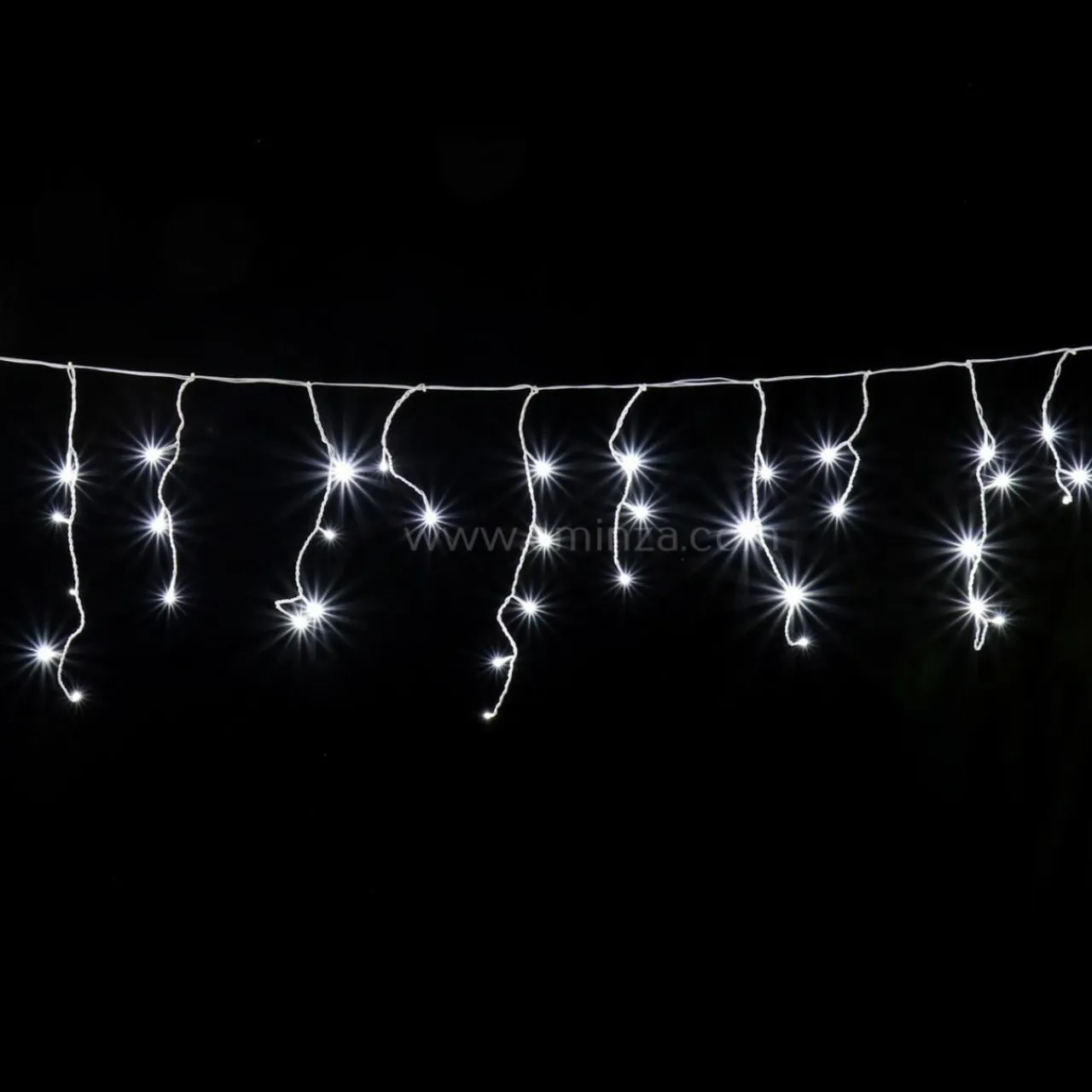 EMINZA Stalactite lumineuse 11 m 259 LED câble blanc Stars Blanc froid Blanc Froid - câble blanc Best