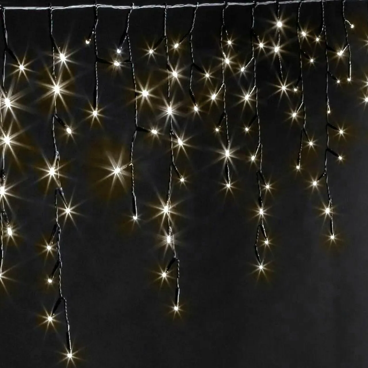 EMINZA Stalactite lumineuse 11 m 259 LED câble noir Stars Blanc chaud Blanc Chaud - câble noir Sale