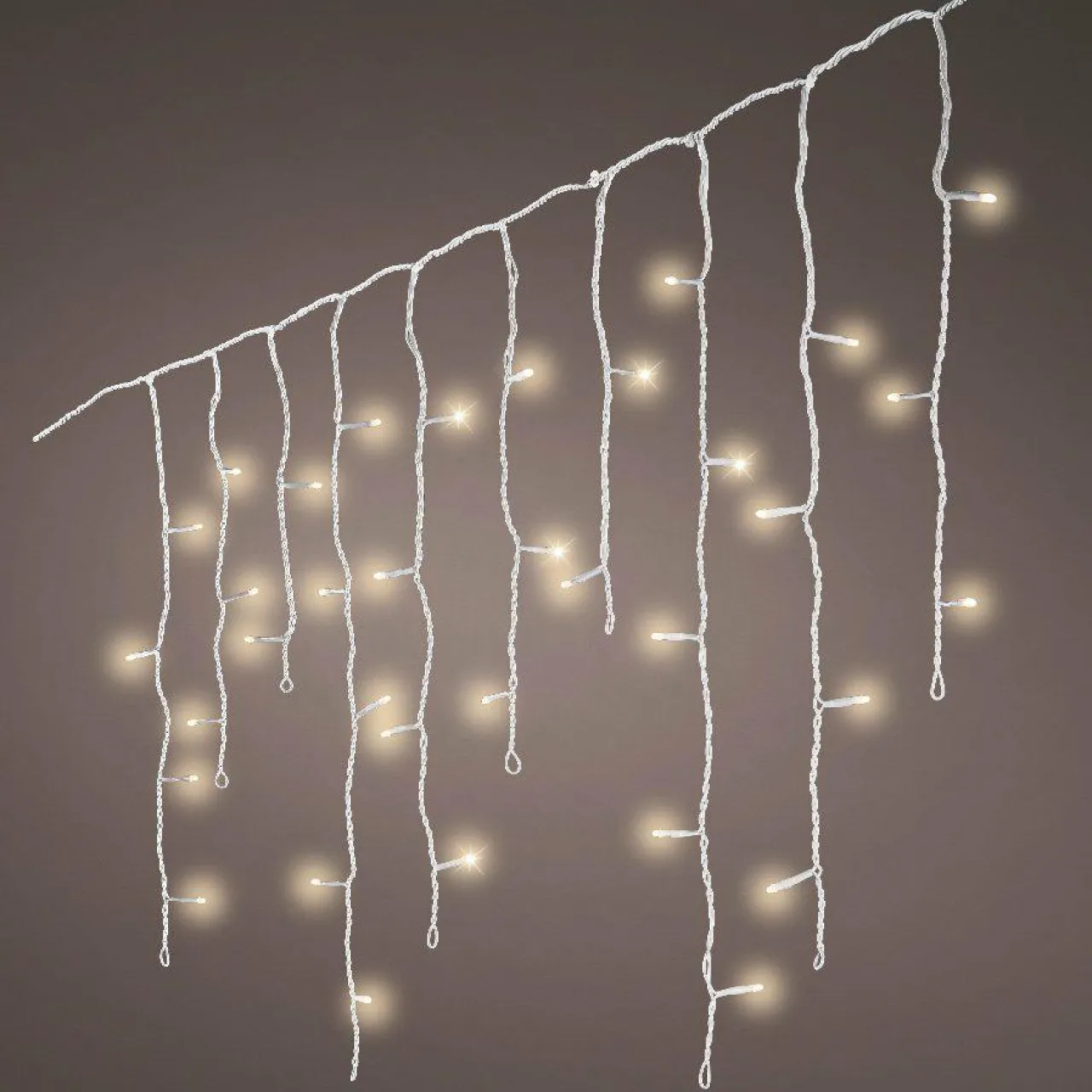 EMINZA Stalactite lumineuse 30 m 900 LED Stars Grande hauteur XL Timer Blanc chaud Blanc Chaud - câble blanc Hot